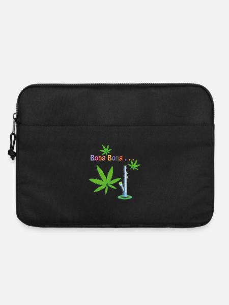Cannabis Blätter mit Bong - Laptoptasche 15" - Schwarz