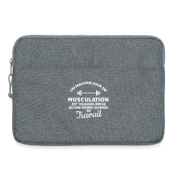 Citation Motivation Musculation - Sacoche pour ordinateur portable 15 pouces - gris chiné - Devant