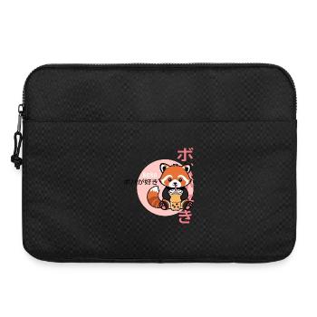 Red Panda Loves Bubble Tea – Kawaii Boba Design - Laptop bag 15" - black - Front
