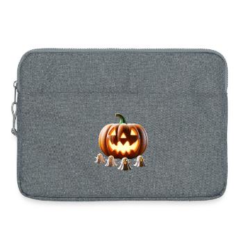 Halloween Pumpkin Ghosts - Laptop bag 15" - heather grey - Front