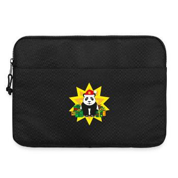 Panda mit Weihnachtsmütze und Stern. - Laptoptasche 15" - Schwarz - Vorne