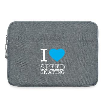 I LOVE SPEED SKATING Eisschnellauf - Laptop bag 15" - heather grey - Front