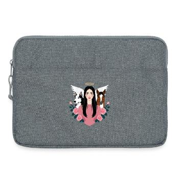 Mistress, dog and horse - Laptop bag 15" - heather grey - Front