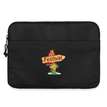 liebevoll gestalteter Wegweiser im Festival-Stil - Laptoptasche 15" - Schwarz - Vorne