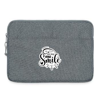 Tu me fais sourire - Sacoche pour ordinateur portable 15 pouces - gris chiné - Devant