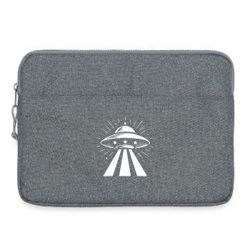 Minimalist UFO Alien Flying Saucer Sil - Laptop bag 15" - heather grey - Front