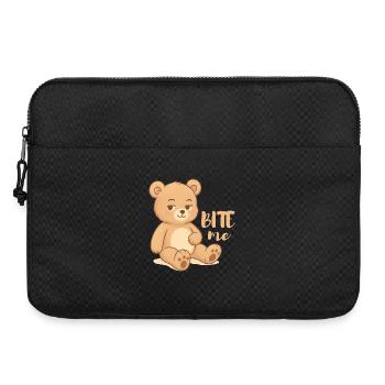 Cheeky teddy cutesy design avec attitude - mordez-moi - Sacoche pour ordinateur portable 15 pouces - noir - Devant