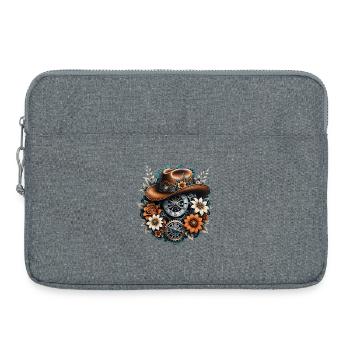 Style cow-boy steampunk. - Sacoche pour ordinateur portable 15 pouces - gris chiné - Devant
