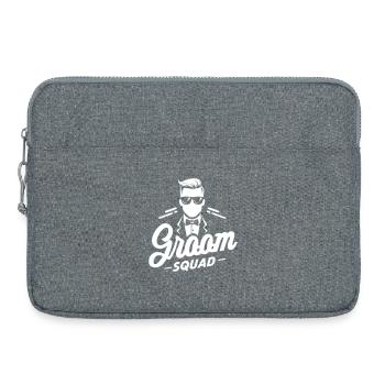 Groom "Groom Squad" Logo with Suit and Bow Tie - Laptop bag 15" - heather grey - Front