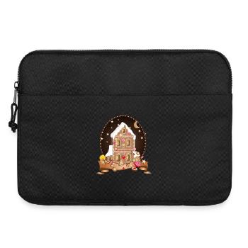 Lebkuchenhaus bei Nacht – Festlicher Glanz - Laptoptasche 15" - Schwarz - Vorne