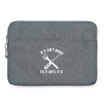 Handwerker Mechaniker Spruch lustig reparieren - Laptoptasche 15" - Grau meliert - Vorne