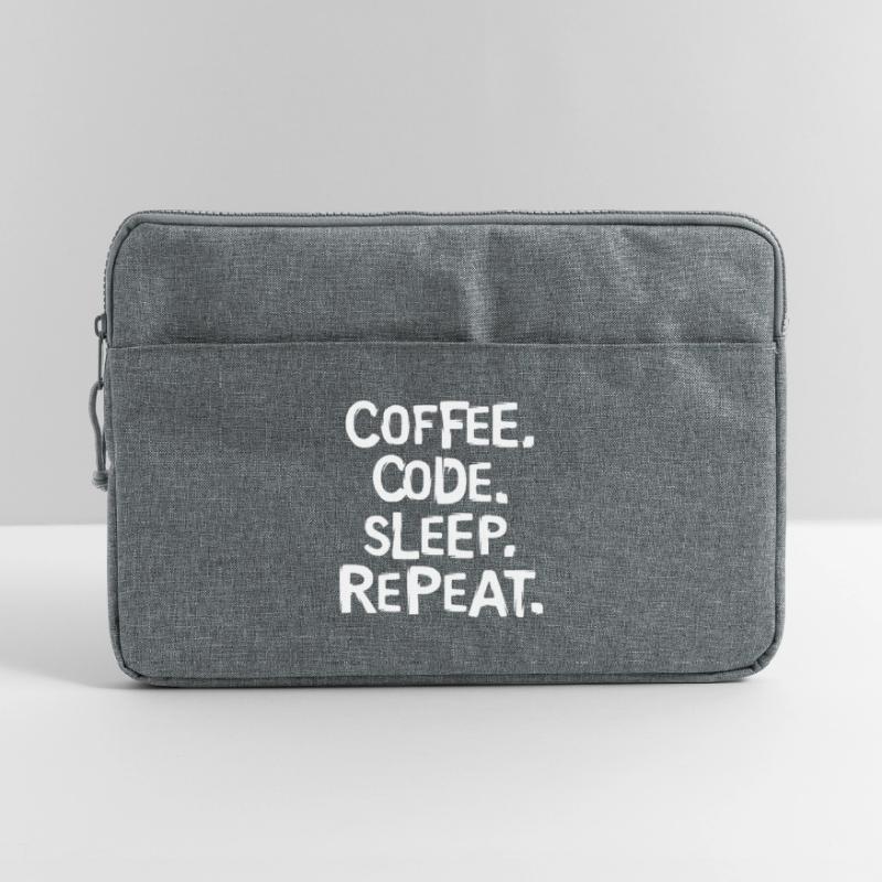Coffee Code Sleep - Répéter le travail du programmeur Sacoche pour ordinateur portable 15 pouces