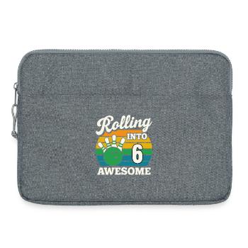 Rouler dans 6 anniversaire Bowling Design - Sacoche pour ordinateur portable 15 pouces - gris chiné - Devant