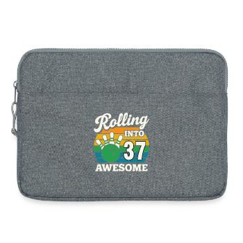 Bowling 37e anniversaire célébration graphique - Sacoche pour ordinateur portable 15 pouces - gris chiné - Devant