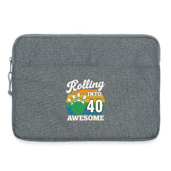 Retro Bowling 40. Geburtstag Design - Laptoptasche 15" - Grau meliert - Vorne