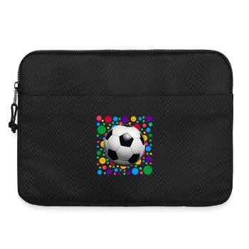 Fußball Fußball – Bunt fleckiger Tupfen - Laptoptasche 15" - Schwarz - Vorne