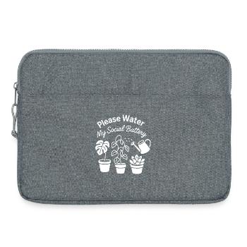 Please Water My Social Battery - Sacoche pour ordinateur portable 15 pouces - gris chiné - Devant
