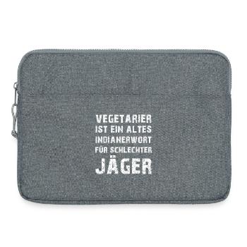 Vegetarian Joke Anti Vegan Saying Meat Eater - Laptop bag 15" - heather grey - Front