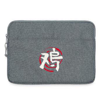 Rooster - Chinese Zodiac - Laptop bag 15" - heather grey - Front