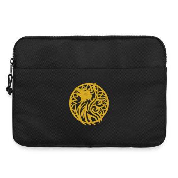 Loup viking doré et talisman de chance - Sacoche pour ordinateur portable 15 pouces - noir - Devant