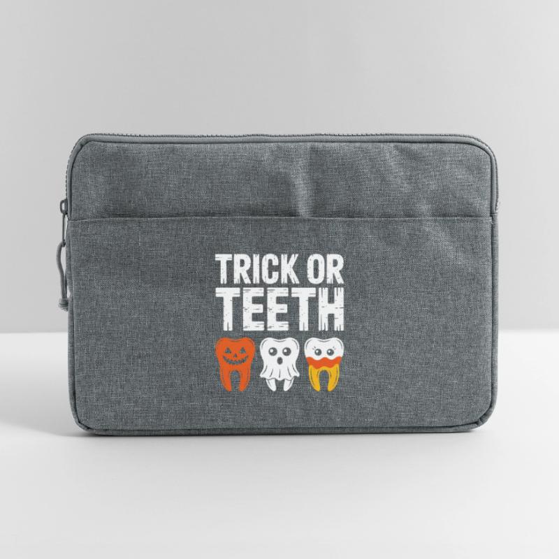 Trick oder Teeth Halloween-T-Shirt Laptoptasche 15"