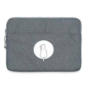 Katze Katzen Cat Kätzchen Mieze Mittelfinger - Laptoptasche 15" - Grau meliert - Vorne
