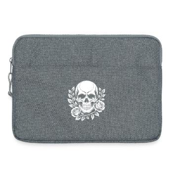 Schädel mit Blumenkranz - Laptoptasche 15" - Grau meliert - Vorne