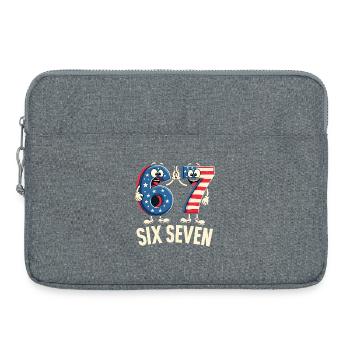 US Flag 67 Memes Six Seven - Sacoche pour ordinateur portable 15 pouces - gris chiné - Devant