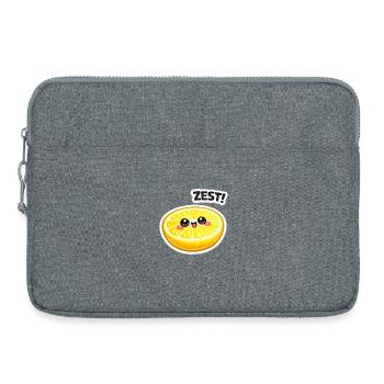 Autocollant zeste d’agrumes - Sacoche pour ordinateur portable 15 pouces - gris chiné - Devant