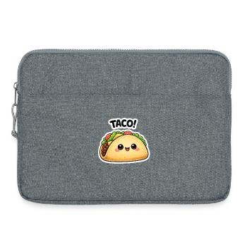 Kawaii-Taco mit süßem Gesicht - Laptoptasche 15" - Grau meliert - Vorne