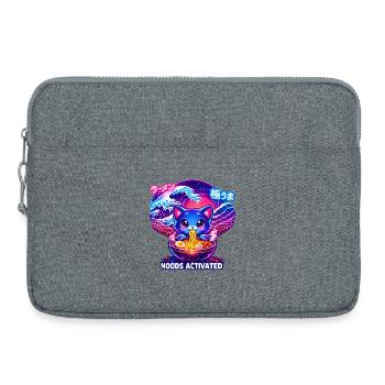 Ramen Kitty Vague Néon - Sacoche pour ordinateur portable 15 pouces - gris chiné - Devant