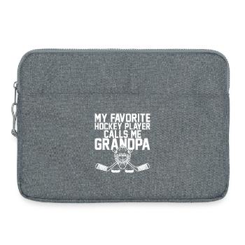 Mon père de hockey, mon joueur préféré, m’appelle Coach - Sacoche pour ordinateur portable 15 pouces - gris chiné - Devant