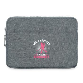 Filles cool jouant au hockey sur glace Joueuse de hockey sur glace - Sacoche pour ordinateur portable 15 pouces - gris chiné - Devant
