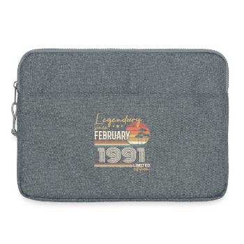Février 1991 anniversaire 1991 légendes Février - Sacoche pour ordinateur portable 15 pouces - gris chiné - Devant