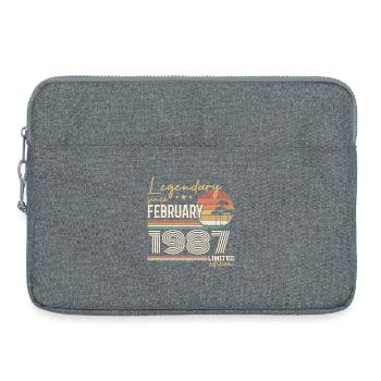 Février 1987 anniversaire 1987 légendes Février - Sacoche pour ordinateur portable 15 pouces - gris chiné - Devant