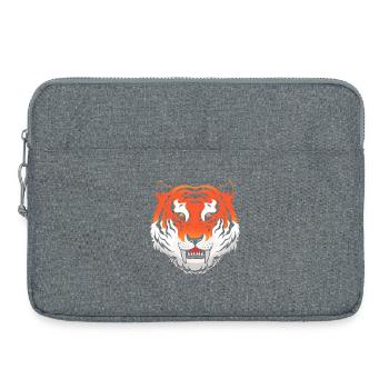 Prehistoric saber-toothed tiger - Laptop bag 15" - heather grey - Front