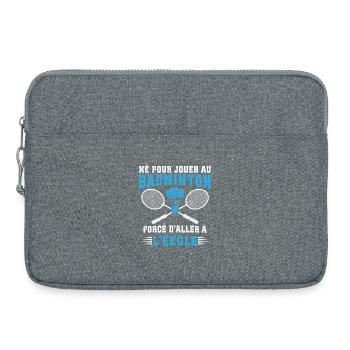  Né Pour Jouer Au Badminton  - Sacoche pour ordinateur portable 15 pouces - gris chiné - Devant