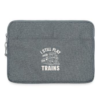 Steam Locomotive Railroad Train Conductor - Laptop bag 15" - heather grey - Front