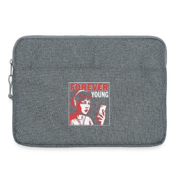 Forever Young, Lustiges Millennials Fun Shirt, Bag - Laptoptasche 15" - Grau meliert - Vorne