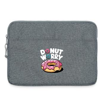Donut Worry Donut Süß Witzig Lustig - Laptoptasche 15" - Grau meliert - Vorne