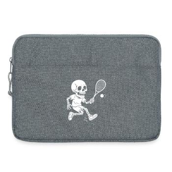 Jeu de tennis squelette Humour Design - Sacoche pour ordinateur portable 15 pouces - gris chiné - Devant