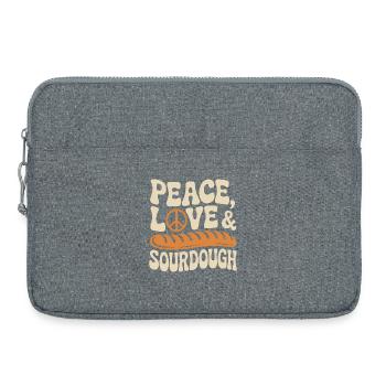 Peace Love Sourdough - Laptop bag 15" - heather grey - Front