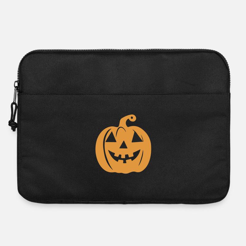 Pumpkin Face Halloween Pattern - Laptop bag 15" - black