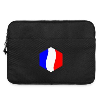 Abstract Tricolor Blue White Red Curved - Laptop bag 15" - black - Front