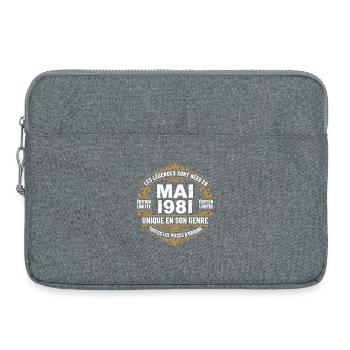 May 1981  - Sacoche pour ordinateur portable 15 pouces - gris chiné - Devant