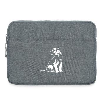 Border Terrier « Édition noire » - Sacoche pour ordinateur portable 15 pouces - gris chiné - Devant