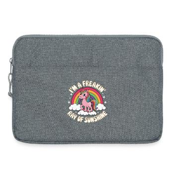 Unicorn Ray of Sunshine Quote Gift - Laptop bag 15" - heather grey - Front