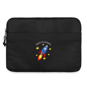 Rakete mit gelben Sternen – Back to School - Laptoptasche 15" - Schwarz - Vorne