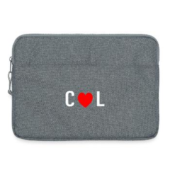COL avec cœur d’amour rouge - Sacoche pour ordinateur portable 15 pouces - gris chiné - Devant