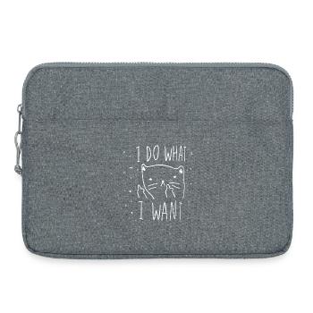 Illustration de motivation de chat fantaisiste - Sacoche pour ordinateur portable 15 pouces - gris chiné - Devant